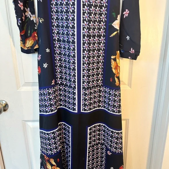 Annah Hariri  Modest Chiffon Navy Scarf Full Length/Coverage Maxi Dress, Size 6 - Picture 7 of 13